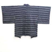 Load image into Gallery viewer, Haori Jacket Midnight blue Full Shibori Wave Silk #10959F2
