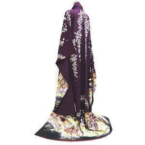 Furisode Purple Sakura Tall Silk #9682J3