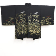 Load image into Gallery viewer, Haori Jacket Vintage(1950-1980) Black Gold Chrysanthemum Silk #10192D5
