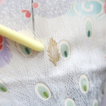 Load image into Gallery viewer, Furisode Light Red Plum blossom Peacock Tall Silk #10558B4
