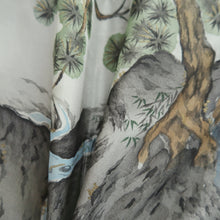 Load image into Gallery viewer, Men&#39;s Juban Vintage(1950-1980) Light Gray Landscape Pine Tree Silk #10299E5
