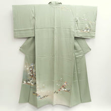 Load image into Gallery viewer, Kimono Pale Green Crane Birds Pine Tree Silk #9661J2
