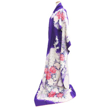 Load image into Gallery viewer, Furisode Purple Flower Silk #10548B3
