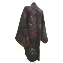 Load image into Gallery viewer, Haori Jacket Vintage(1950-1980) Black Peony Silk #10028C4
