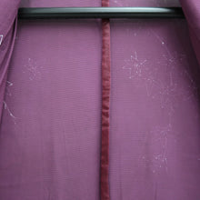 Load image into Gallery viewer, Kimono Vintage(1950-1980) Purple See-Through Maple Leaf Branch Silk #10280E4
