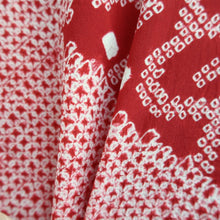 Load image into Gallery viewer, Haori Jacket Vintage(1920-1950) Red Shibori Botanical Silk #11007F5
