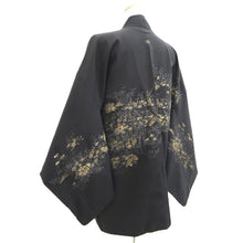 Load image into Gallery viewer, Haori Jacket Vintage(1950-1980) Black Gold Flower Silk #10829E2
