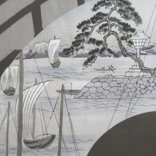 Load image into Gallery viewer, Men&#39;s Haori Vintage(1950-1980) Black Landscape Silk #10287E4
