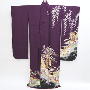 Furisode Purple Sakura Tall Silk #9682J3