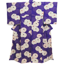 Load image into Gallery viewer, Kimono Vintage(1950-1980) Blueish Purple Chrysanthemum Silk #10270E4
