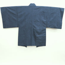 Load image into Gallery viewer, Men&#39;s Haori Vintage(1920-1950) Dark Blue Hige-Tsumugi Kinkakuji Temple Silk #9823B1
