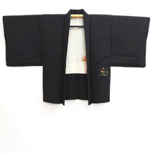 Load image into Gallery viewer, Haori Jacket Black Gold Branch Silk #10999F4

