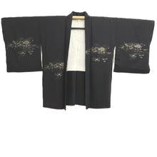 Load image into Gallery viewer, Haori Jacket Vintage(1950-1980) Black Gold Flower Silk #10829E2
