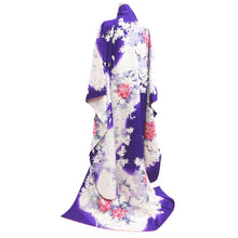 Load image into Gallery viewer, Furisode Purple Flower Silk #10548B3
