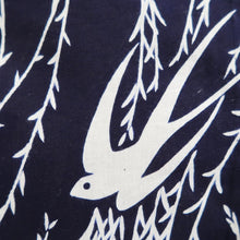 Load image into Gallery viewer, Yukata Vintage(1950-1980) Navy Swallow Willow Cotton #10481A5
