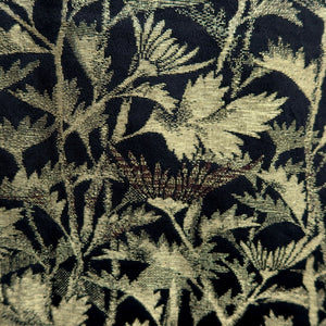 Haori Jacket Vintage(1950-1980) Black Gold Chrysanthemum Silk #10192D5