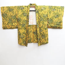 Load image into Gallery viewer, Haori Jacket Vintage(1950-1980) Yellow Flower Silk #9998C3
