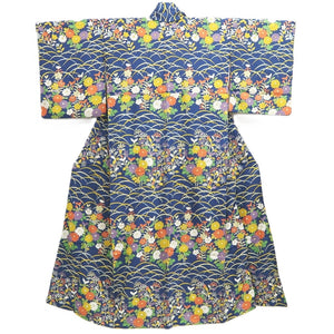 Kimono Blue Chrysanthemum Silk #10528B2