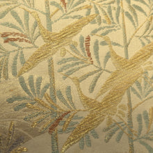 Load image into Gallery viewer, Fukuro Obi Gold Crane Birds Silk BB339V9
