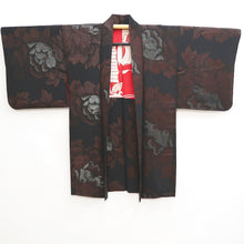 Load image into Gallery viewer, Haori Jacket Vintage(1950-1980) Black Peony Silk #10028C4
