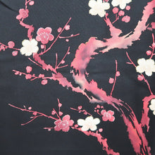Load image into Gallery viewer, Haori Jacket Vintage(1950-1980) Black Plum blossom Branch Silk #9734A2
