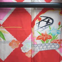 Load image into Gallery viewer, Haori Jacket Vintage(1920-1950) Pink Rinzu Karakusa Long Silk #9639J1
