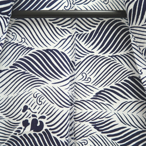 Yukata Vintage(1950-1980) White Navy Wave Cotton #10490B1