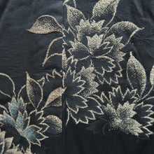 Load image into Gallery viewer, Haori Jacket Vintage(1950-1980) Black Gold Flower Silk #10057D1
