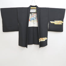 Load image into Gallery viewer, Haori Jacket Vintage(1950-1980) Black Embroidery Flower Alluring Princess Silk #9871B3
