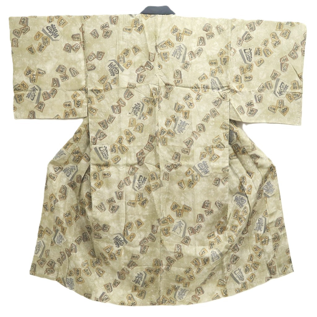 Men's Juban Beige Shogi Silk #10454A4