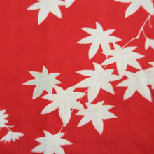 Load image into Gallery viewer, Juban Vintage(1950-1980) Red Maple Leaf Chrysanthemum Silk #10383F4
