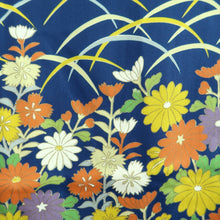 Load image into Gallery viewer, Kimono Blue Chrysanthemum Silk #10528B2
