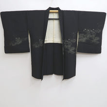 Load image into Gallery viewer, Haori Jacket Vintage(1950-1980) Black Silver Plum blossom Branch Silk #10012C3
