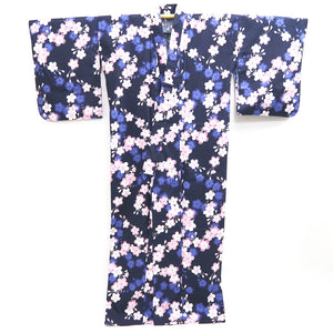 Yukata Navy Sakura Tall Wide Cotton #9917B4