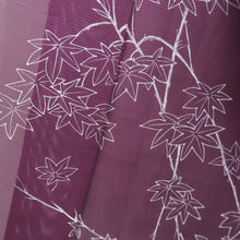 Load image into Gallery viewer, Kimono Vintage(1950-1980) Purple See-Through Maple Leaf Branch Silk #10280E4
