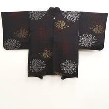 Load image into Gallery viewer, Haori Jacket Vintage(1950-1980) Black Gold Silver Chrysanthemum Silk #10238E2

