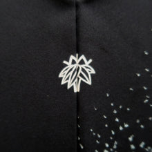 Load image into Gallery viewer, Haori Jacket Vintage(1950-1980) Black Silver Curling Wave Silk #9760A3
