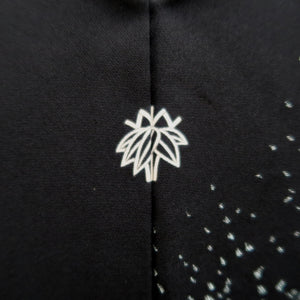 Haori Jacket Vintage(1950-1980) Black Silver Curling Wave Silk #9760A3