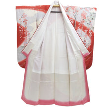 Load image into Gallery viewer, Furisode Light Red Plum blossom Peacock Tall Silk #10558B4
