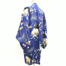 Load image into Gallery viewer, Haori Jacket Vintage(1920-1950) Blue Pine Tree Plum blossom Long Silk #9964C1
