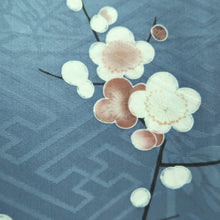 Load image into Gallery viewer, Kimono Vintage(1950-1980) Light Blue Plum blossom Branch Silk #10260E3
