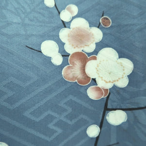 Kimono Vintage(1950-1980) Light Blue Plum blossom Branch Silk #10260E3