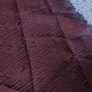 KK1398B8 Silk Kimono Fabric Vintage(1950-1980) Shibori Brown 78.3x12.2in(199x31cm)