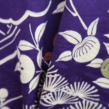 Load image into Gallery viewer, Haori Jacket Vintage(1920-1950) Blueish Purple Floral pattern Silk #11048A3

