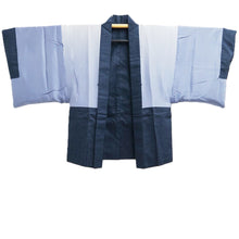 Load image into Gallery viewer, Men&#39;s Haori Vintage(1950-1980) Blue Black Dragon Curling Wave Silk #10442A3
