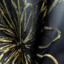 Load image into Gallery viewer, Haori Jacket Vintage(1950-1980) Black Gold Floral pattern Silk #10989F4
