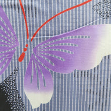 Load image into Gallery viewer, Yukata Gray Butterfly Cotton #10753D3
