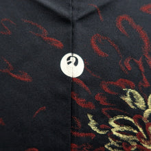 Load image into Gallery viewer, Haori Jacket Vintage(1950-1980) Black Gold Silver Chrysanthemum Silk #10238E2
