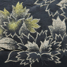 Load image into Gallery viewer, Haori Jacket Vintage(1950-1980) Black Gold Flower Silk #10057D1
