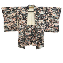 Load image into Gallery viewer, Haori Jacket Vintage(1950-1980) Black Floral pattern Silk #11019A2
